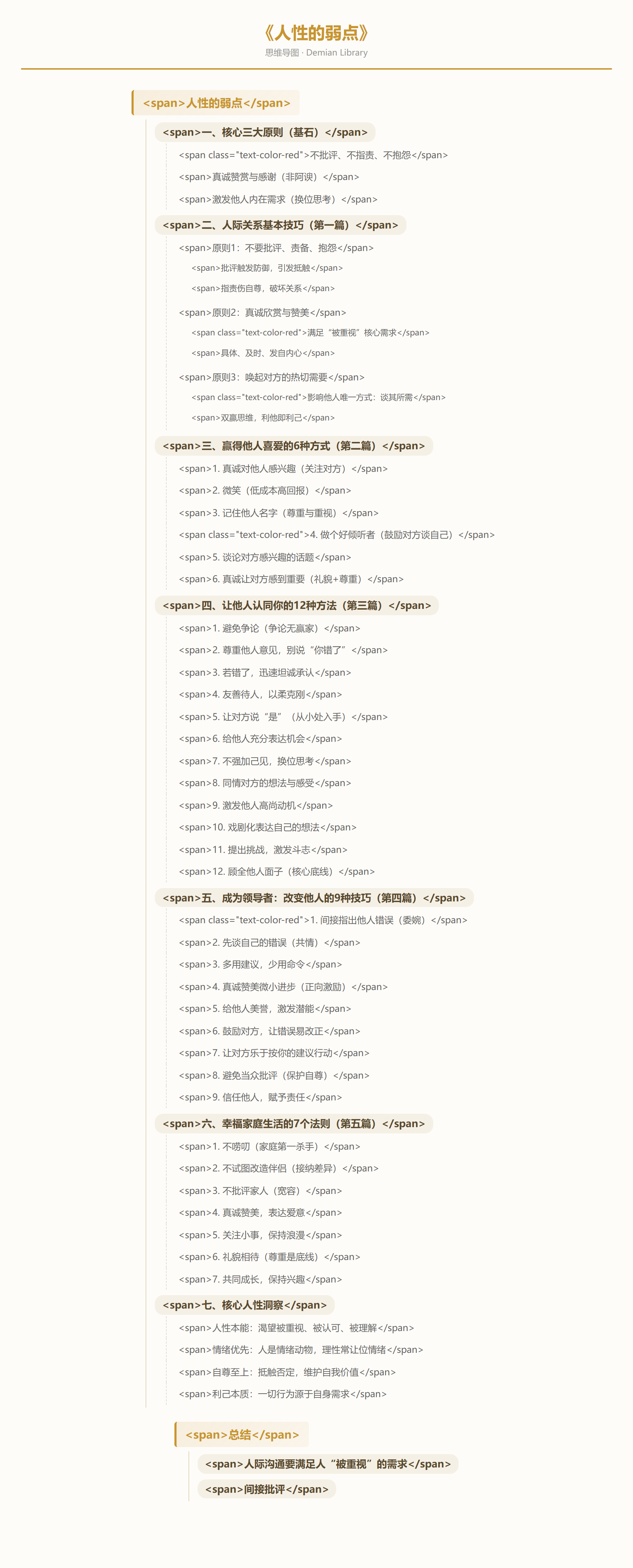 人性的弱点思维导图